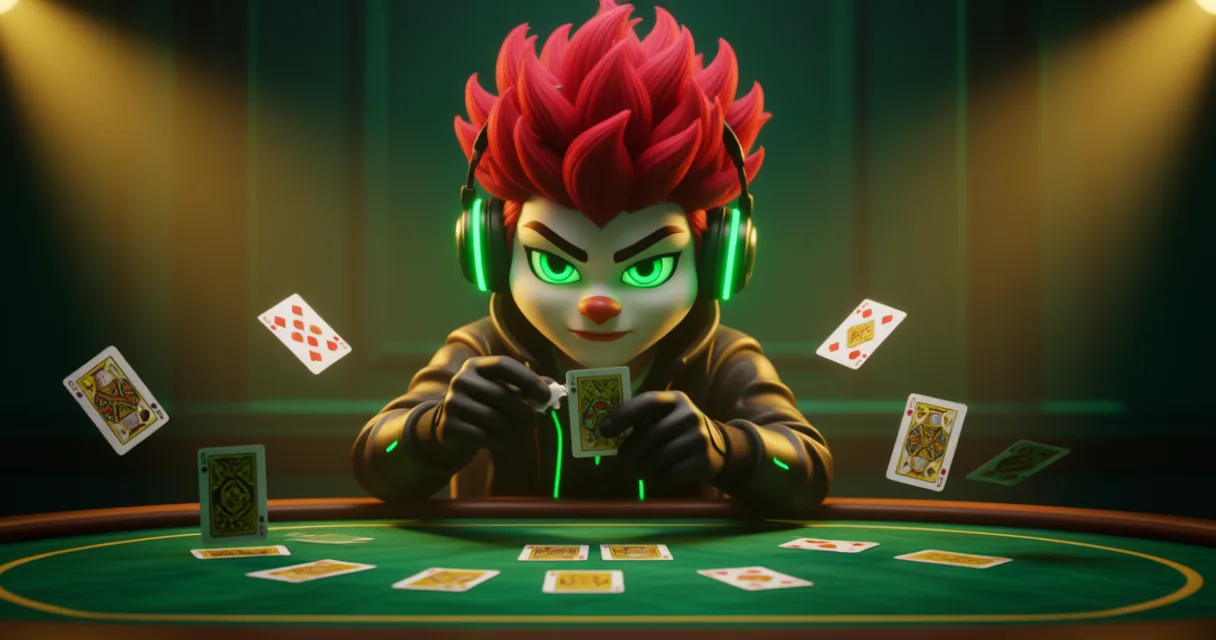 Professional baccarat table setup featuring cards and chips