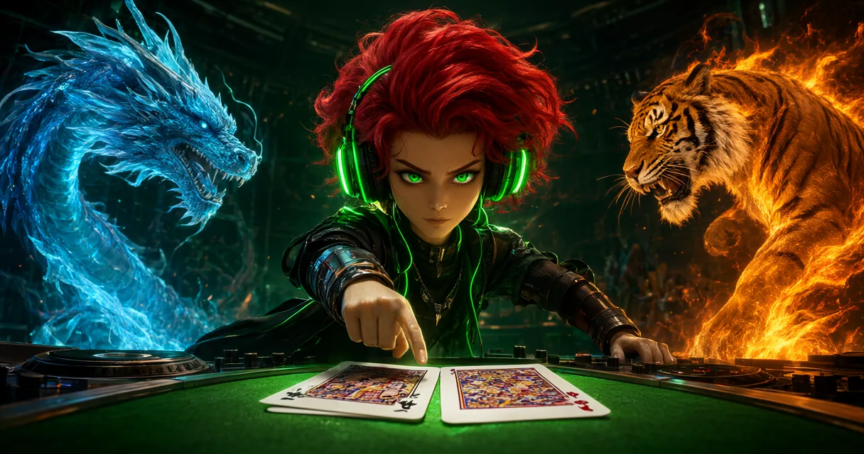 Live dealer cards on a green baize table during a card game